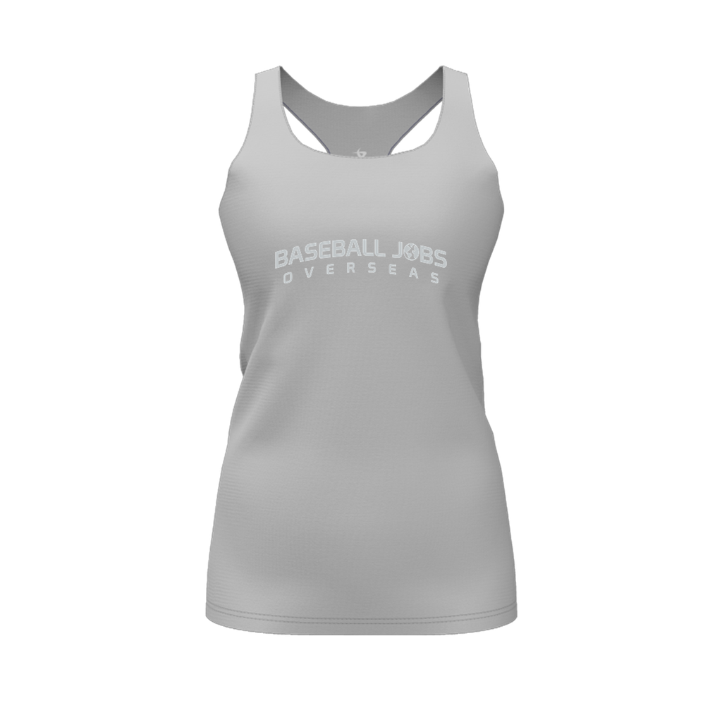 [FT0TRBGY-FYS-LOGO1] Decker Racerback Tank Top (Gray, Female Youth S, Logo 1)