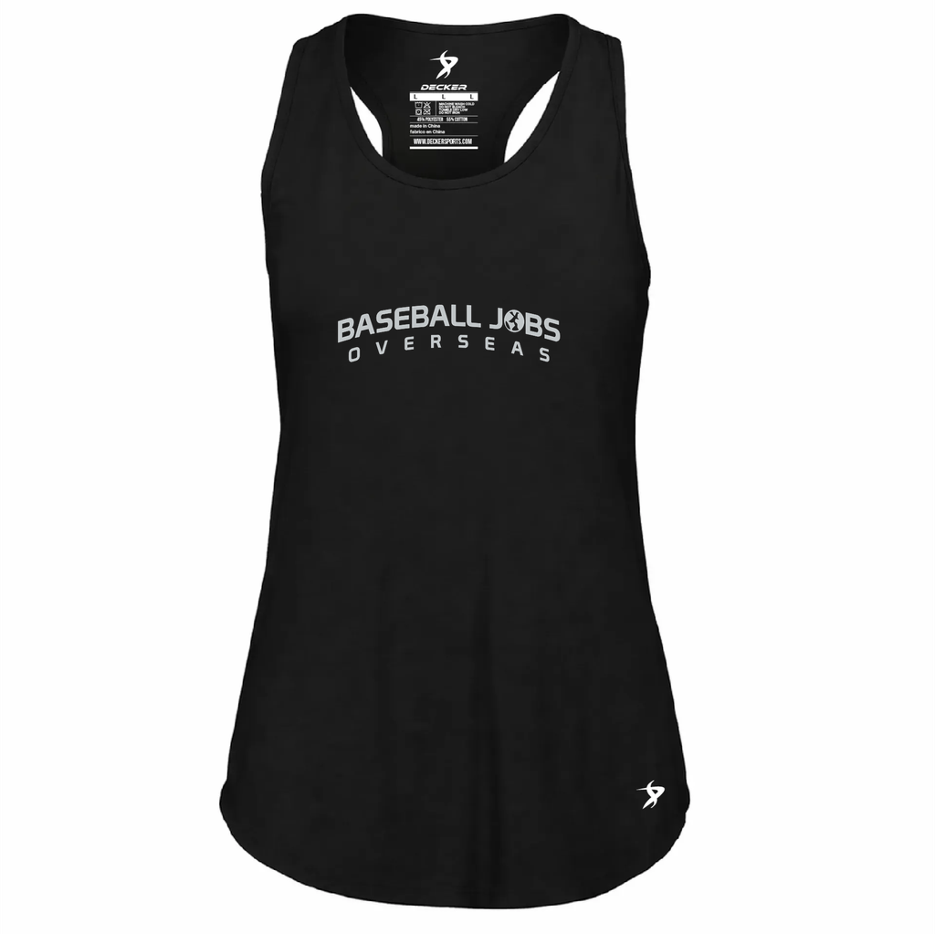 [FT0TUBBK-FAS-LOGO1] Decker Women's Tri-Blend Tank Top (Black, Female Adult S, Logo 1)