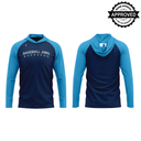 Dark Blue Hoodie with Light Blue Sleeves